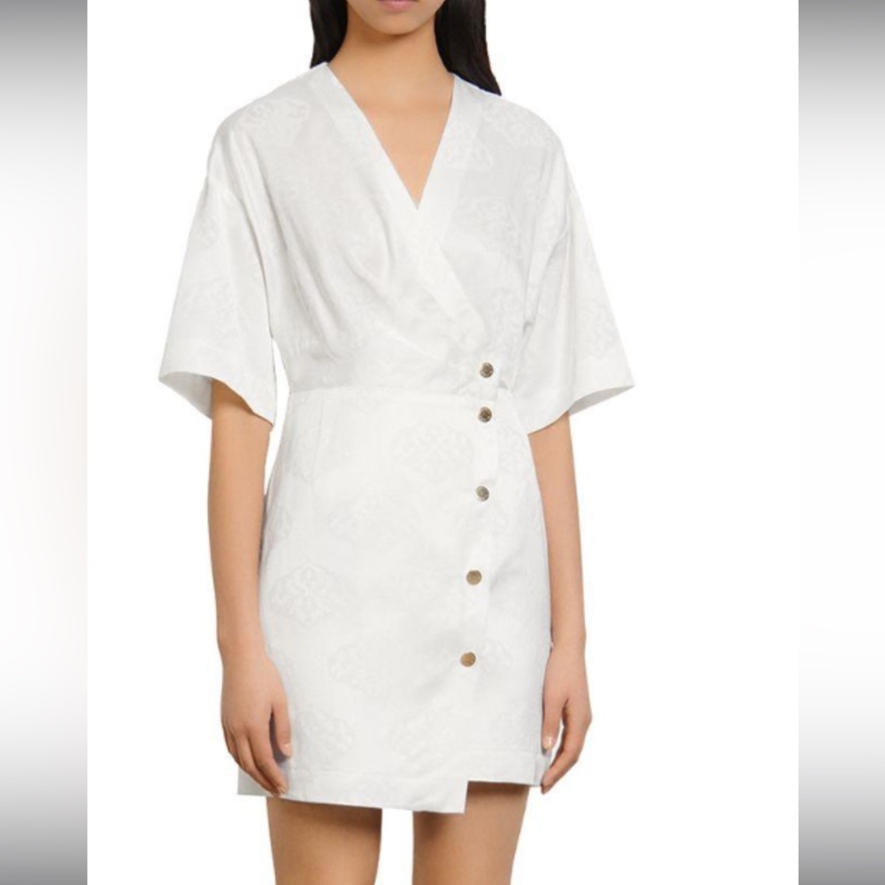 SANDRO Harpie wrap-effect jacquard mini dress